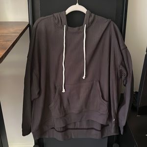 Aerie Charcoal grey waffle hoodie